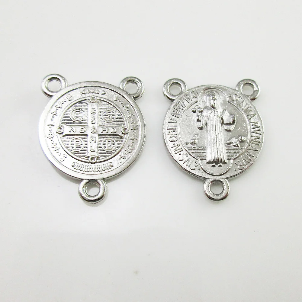 

100pcs of Miniature Triangle Saint Benedict Medal Rosary Centerpiece Center