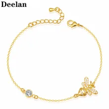 DEELAN браслеты с подвесками женские модные Кристаллы пчела ювелирные изделия девушка Регулируемый циркон браслет дружбы подарок на день Святого Валентина