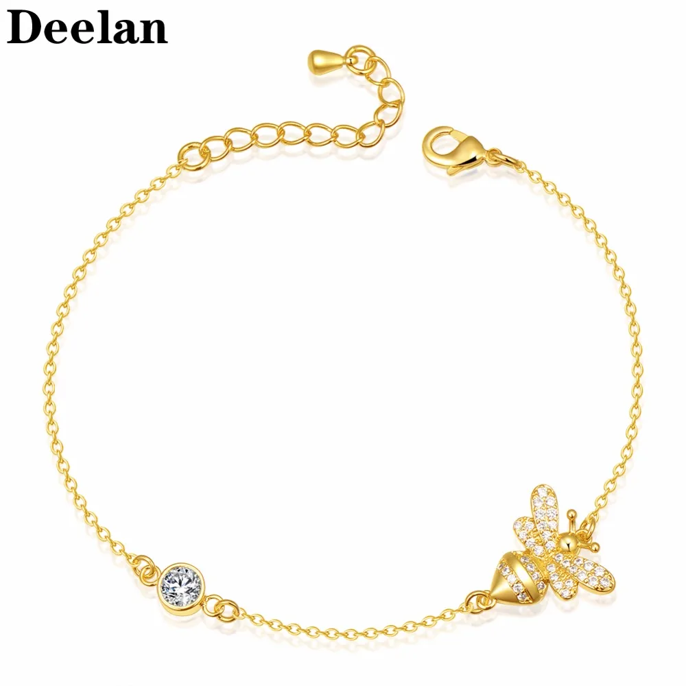 

DEELAN charm bracelets for women Fashion Crystal Bee Jewelry Girl adjustable zircon friendship bracelet Valentine's Day present