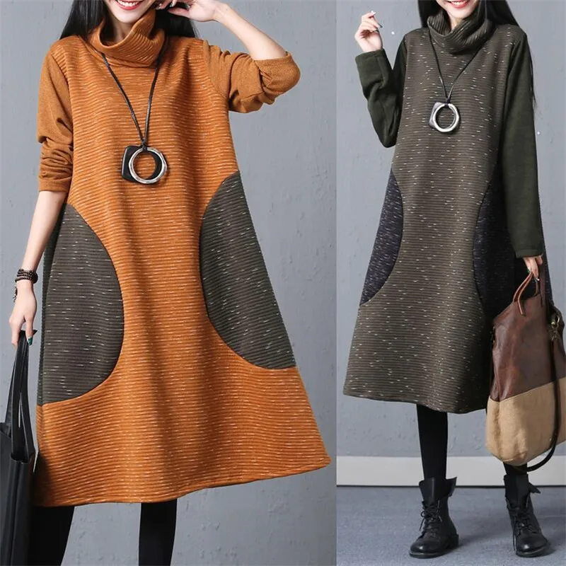 turtleneck maternity gown