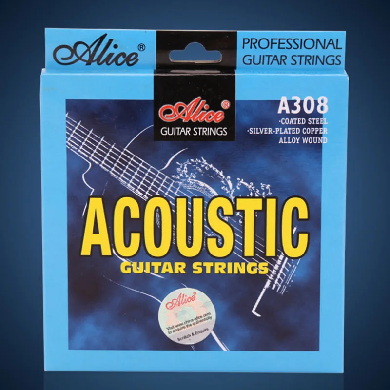 

Wholesale 12 sets/lot Alice A308-L Acoustic Guitar Strings Super Light 6-string Set