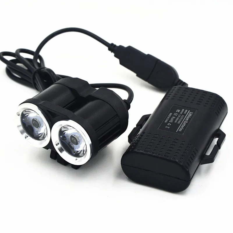 New 5000LM 2x XM L T6 White LED Waterproof Aluminum Alloy Front Bicycle