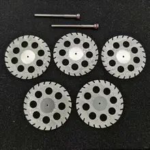 

5pcs Dental Lab diamond Double sided cutting disc for Cutting Plaster Disc Wheel Dental Lab Tool 45mm*0.30mm with mandrels