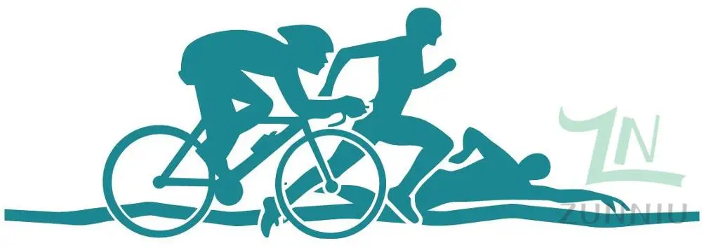 G114 триатлона атлетика обои для занятий спортом, будь то Велосипедный спорт или бег передачи виниловые наклейки на стену декоративно-прикладного искусства спортивные наклейки для детей - Цвет: Teal
