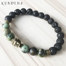 8 мм Африканский T-urquoise браслет из бисера Mala буддистская медитация браслет запястья для мужчин Йога подарок для Него