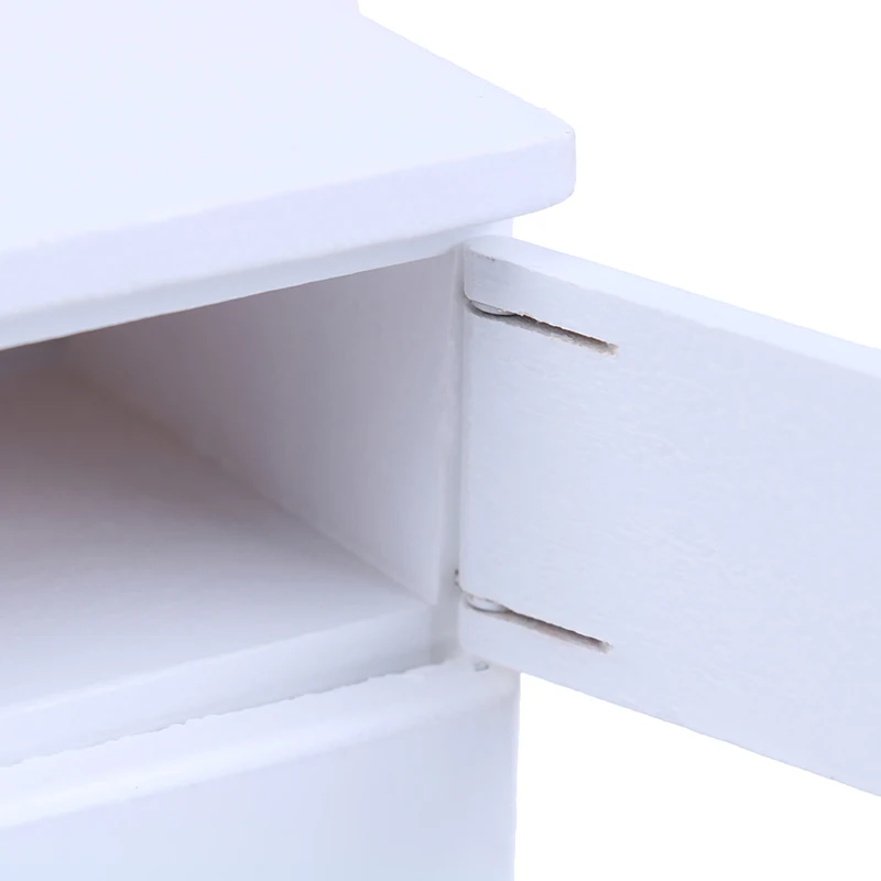 1:12 миниатюрный 2 двери холодильника(белая деревянная кукольная мебель аксессуары