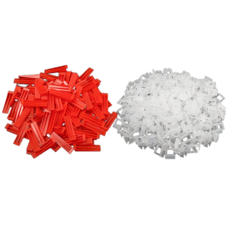 

300Pcs Plastic Ceramic Tile Leveling System 200 Clips+100 Wedges Tiling Flooring Tools Wedges Clips
