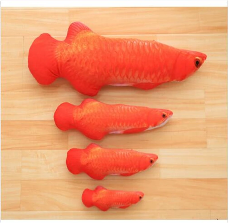 Игрушка-кот игрушки для кошек моделирование рыбы плюшевая игрушка домашнего питомца жевательная игрушка-подушка игрушечная кошка животное - Цвет: Red arowana