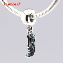 Подходит для Pandora талисманы браслеты Жасмин сверкающие тапочки бусины 925 пробы серебряные ювелирные изделия