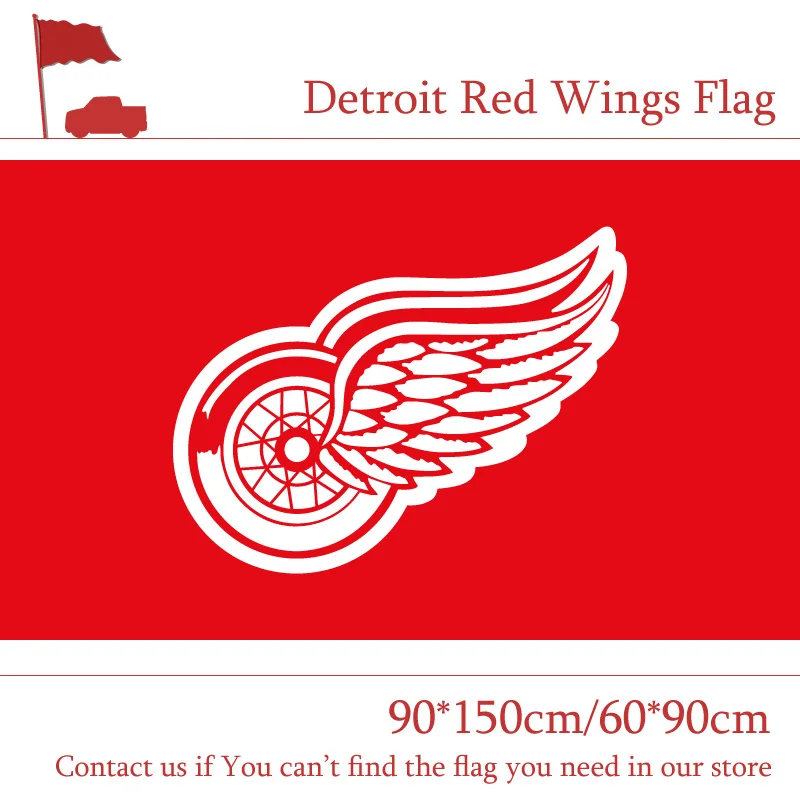 

Free shipping 90*150cm 60*90cm 3x5ft Detroit Red Wings Flag NHL Hockey Flag Flying Holiday Party Supplies