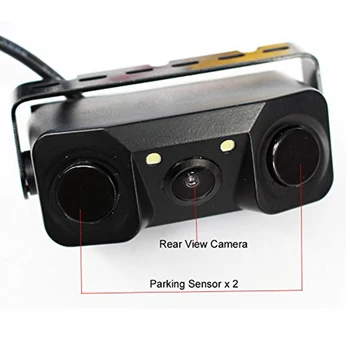 

3 In 1 Video Parking Sensor Car Reverse Backup Rear View Camera BiBi Alarm Indicator Anti Car Cam with 2 Radar Detector Sensors