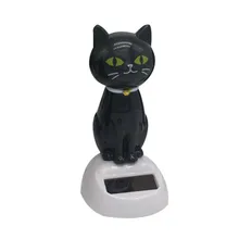 Автомобильный орнамент на солнечных батареях танцующий качающийся милый черный Кот встряхивание тела Танцующая игрушка автомобильное украшение для подоконника подарок универсальный