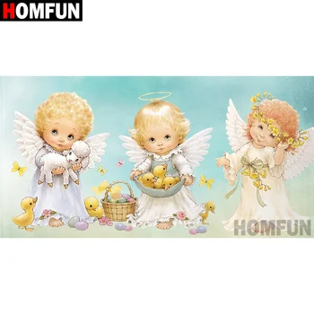 

HOMFUN Full Square/Round Drill 5D DIY Diamond Painting "Angel baby" 3D Embroidery Cross Stitch 5D Home Decor Gift A03741