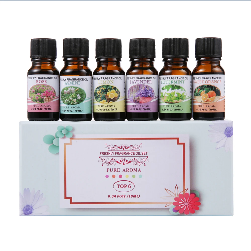 6 Bottles Set 10ml Essential Oil Natural Plant Pure Aroma Fragrance Oil Air Humidifier Essential Oils Aliexpress