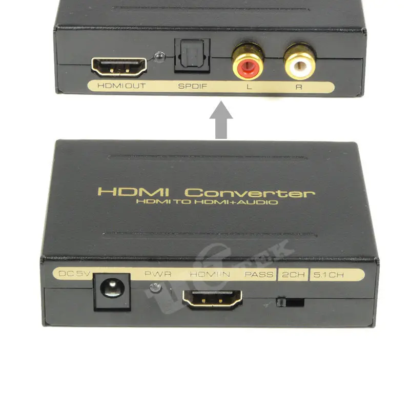 HDMI Audio Extractor HDMI to SPDIF Out RCA Stereo Audio Splitter Converter For Chromecast HDTV ...
