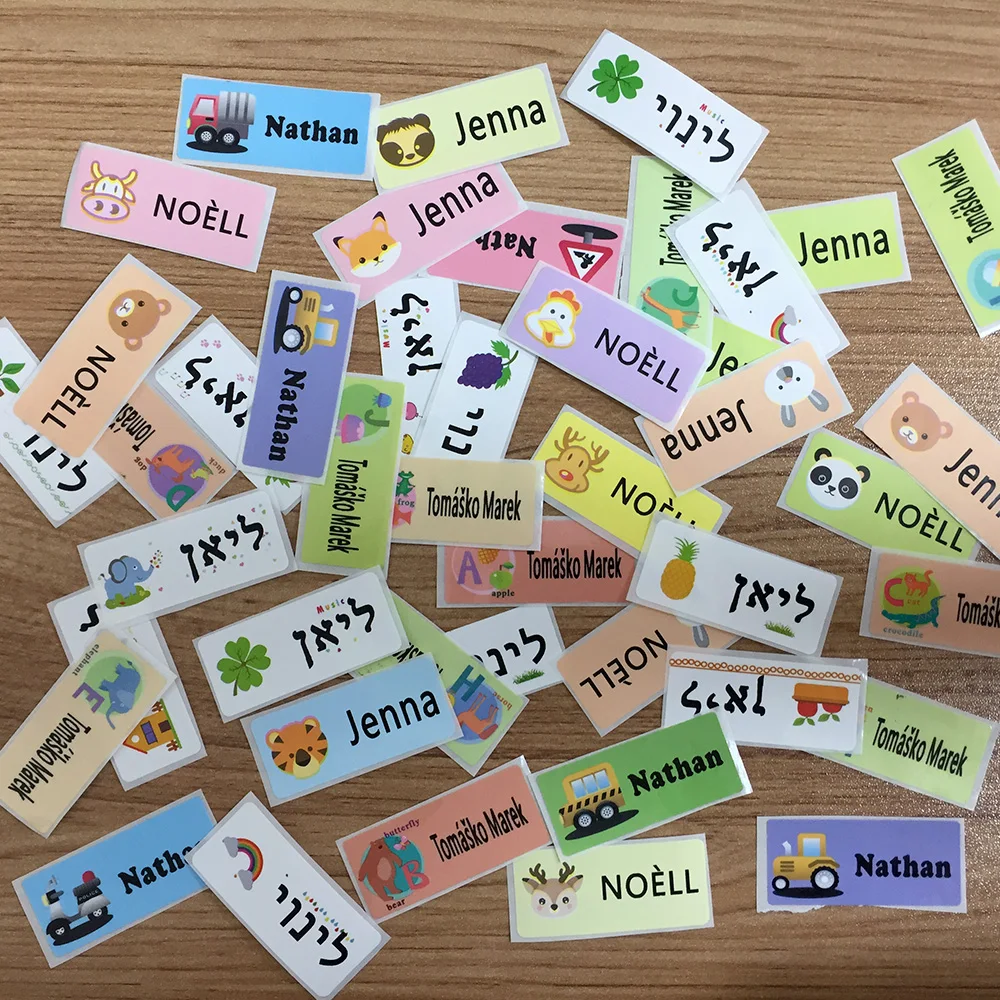 

28Pcs 46X20MM Personalized Name Stickers Waterproof Customize Office School Stationery Tag Labels Water Bottle Lunch Box Sticker