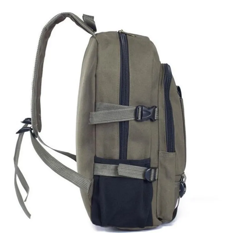 Outdoor Double-Shoulder bag Vintage Travel Canvas Leather Backpack Sport Rucksack Satchel School Hiking cycling Bag #5O08 (6)