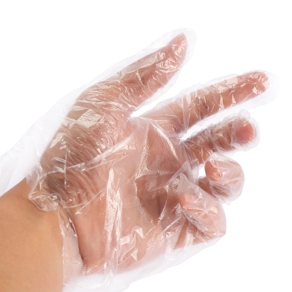 

Houkipe50pcs Clear Plastic PE Gloves for Picnic Cooking BBQ Cleaning Beauty Salon 25 Pairs One-off Transparent Gloves