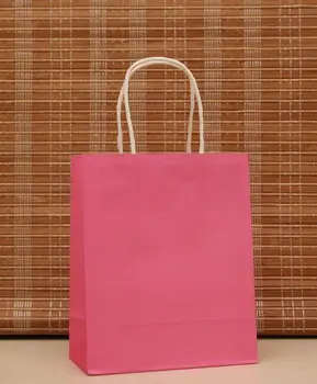 

Portable Dark pink Paper Shopping Bags Gift Bags For clothes Cosmetic Wedding Birthday Party Festival Gift Package 10pcs/lot