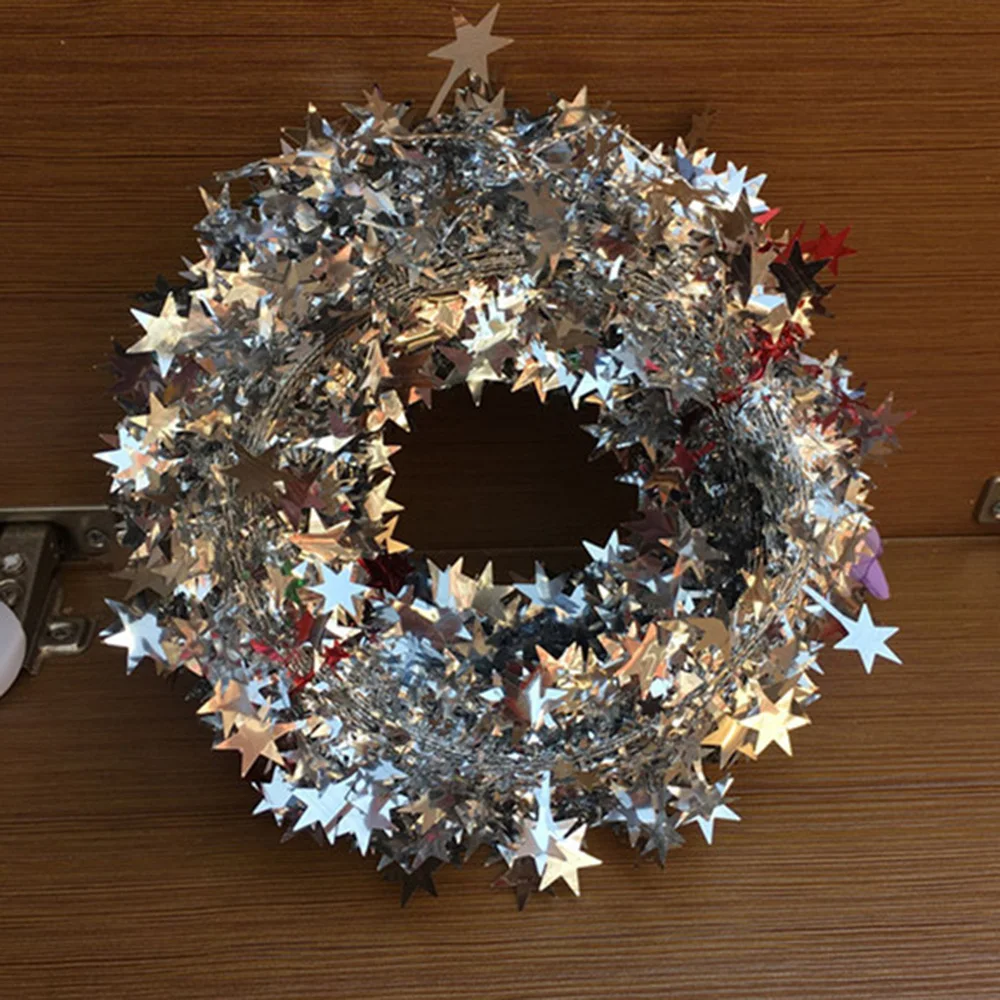 7,5 м 6 цветов Рождественская елка висячая звезда Плетеный венок сосновая мишура звезды Рождественское украшение