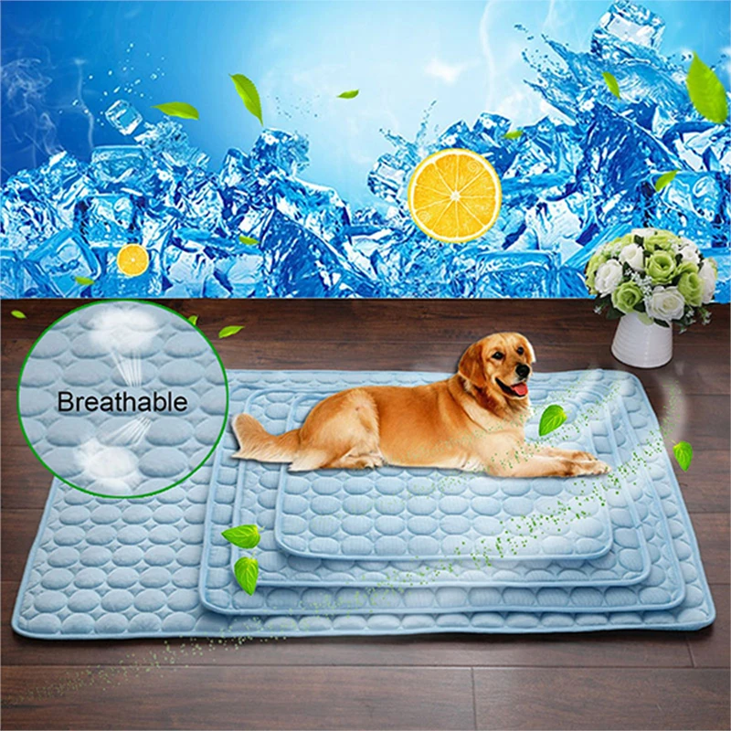 

Summer Cooling Mats Blanket Ice Pet Dog Bed Mats For Dogs Cats Sofa Portable Tour Camping Yoga Sleeping Pet Accessories