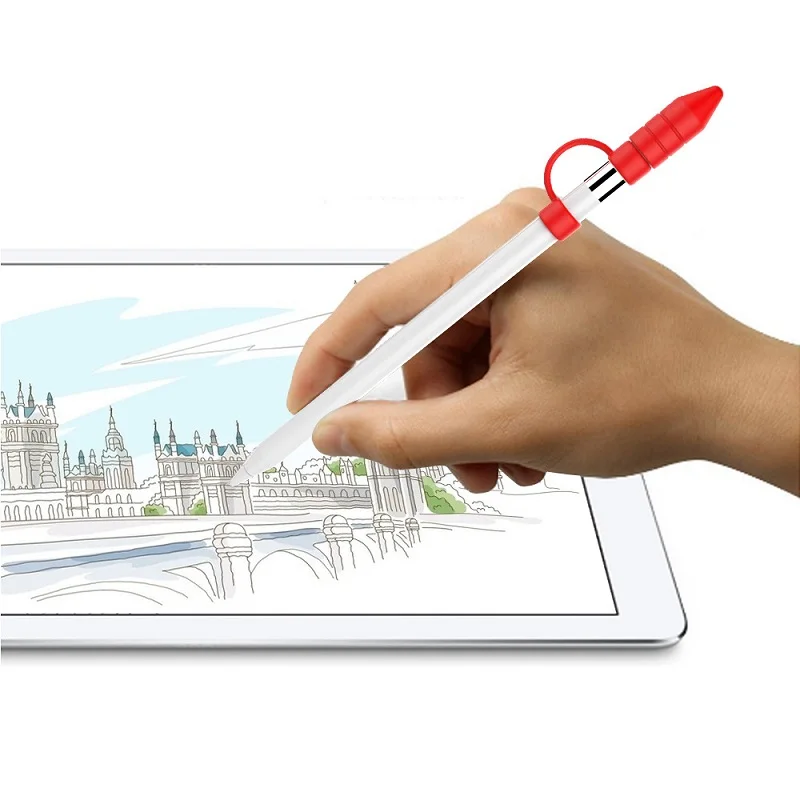 Мягкий силиконовый чехол-держатель для Apple Pencil cap с адаптером для кабеля, ремешок для iPad Pencil Nib Cover Tablet Touch Pen Kit