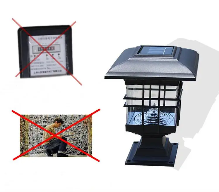 Lâmpada ao ar Nova Chegada Solar Pilar Livre Super Brilhante Led Portão Lâmpada Luz Frete Grátis 4 High Quality pillar light