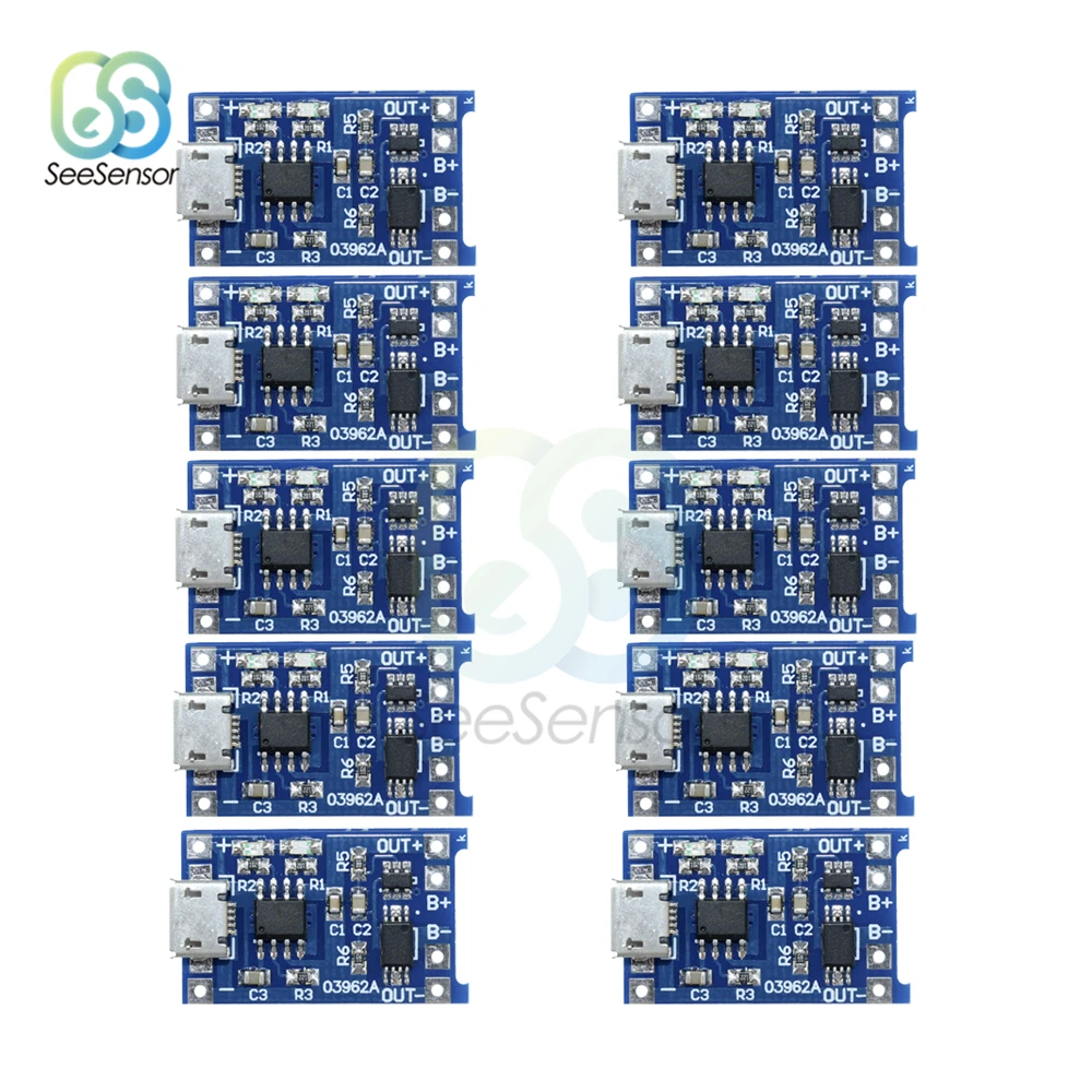 10 шт. Micro USB 5 в 1A 18650 TP4056 модуль зарядного устройства литиевой батареи зарядная плата с защитой двойной функции|Детали и аксессуары для приборов| | АлиЭкспресс