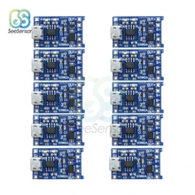 10Pcs Micro USB 5V 1A 18650 TP4056 Lithium Battery Charger Module Charging Board With Protection Dual Functions