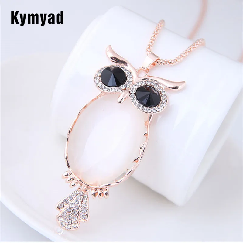 

Kymyad Necklaces Long Necklace Women Owl Necklaces & Pendants Bijoux Femme Sweater Chain Crystal Neckaces For Women