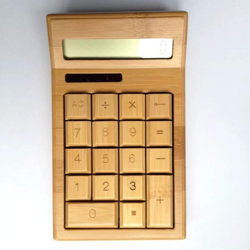 

DIY Handmade Creative Bamboo 12 Bit Solar Energy Calculator Upscale Math Teaching Resources Office School Tool Stationery