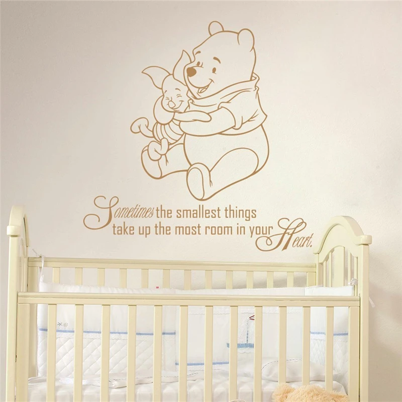 

Winnie the Pooh Quote Wall Sticker Decals Quotes Sometimes The Smallest ... in Your Heart Decor Nursery Baby Room X139