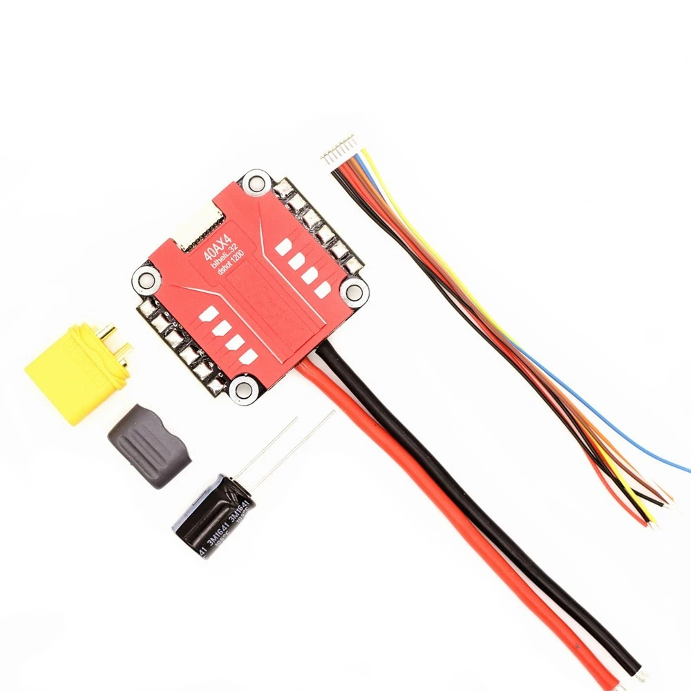 

Blheli_32 4in 1 2-4S Lipo 40A ESC Dshot1200 Ready W/ Current Sensor for FPV Racing RC Drone