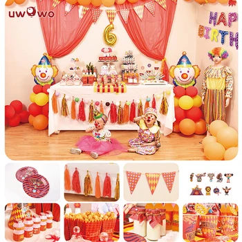 

UWOWO Birthday Party Decoration Circus Troupe Full Set Welcome Party Ornament Cosplay Costume Party Garnish Set