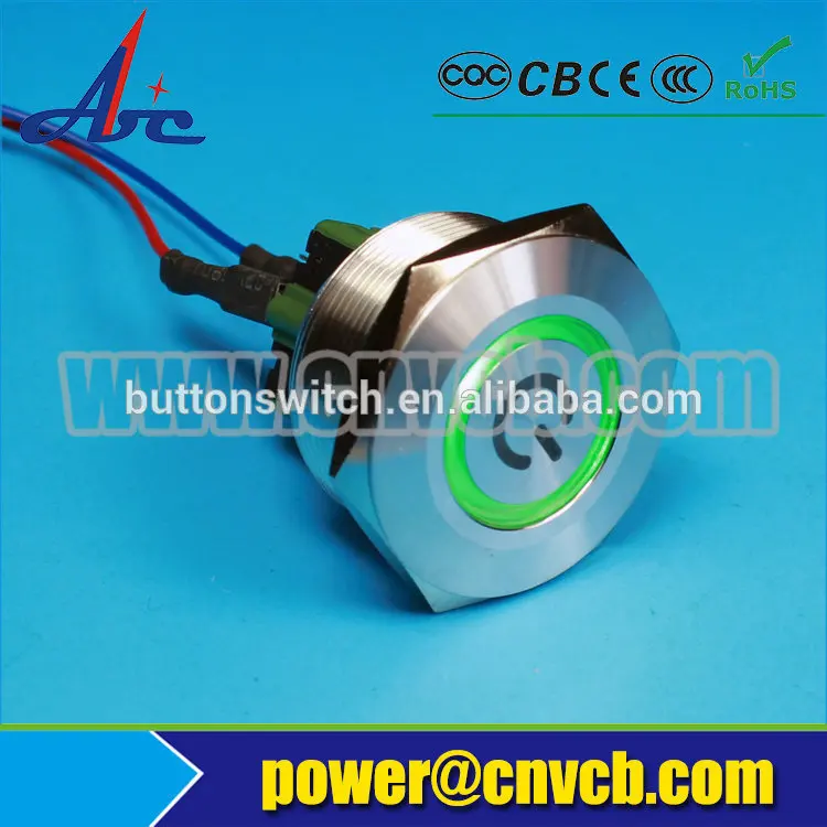 3006 30mm ring illumited push button switch anti vandal push button switch With power symbol 12 volt waterproof switches 12V