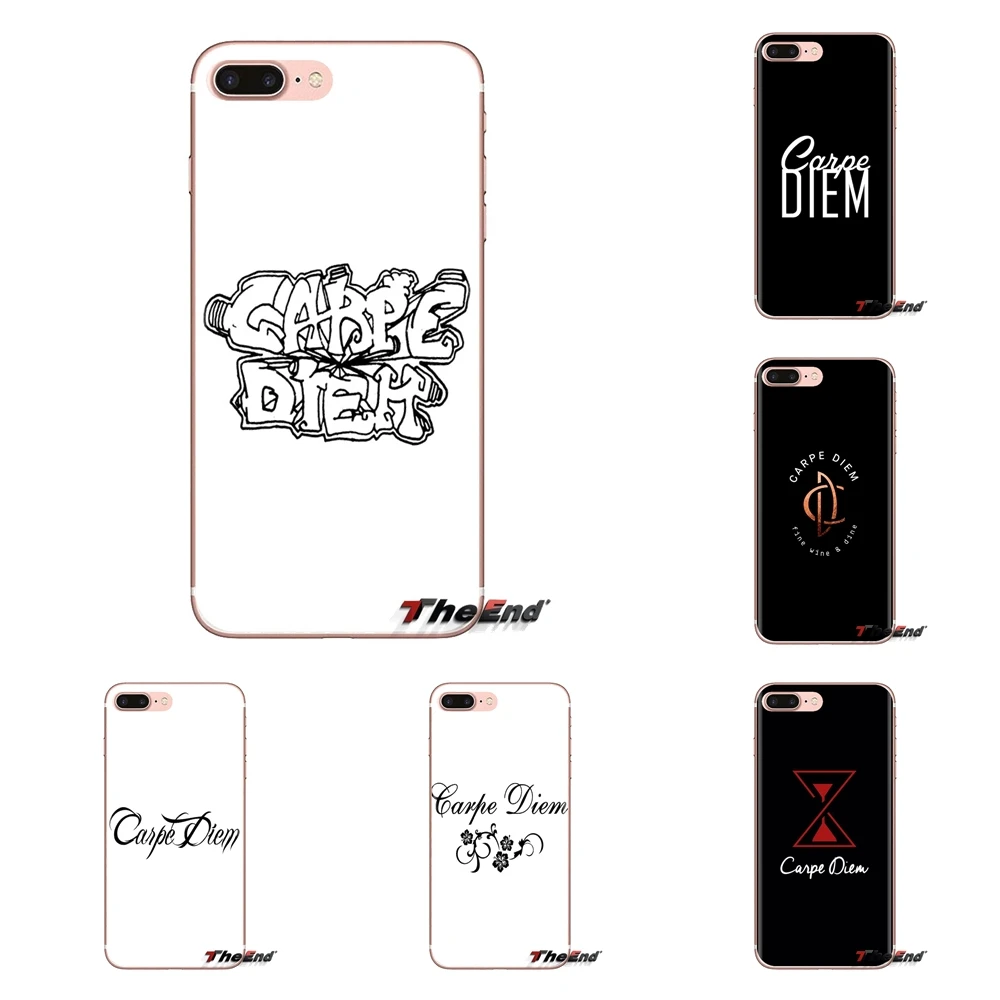 Soft Case For HTC One U11 U12 X9 M7 M8 A9 M9 M10 E9 Plus Desire 630 530 626 628 816 820 830 Black and White Carpe Diem Art Quote |