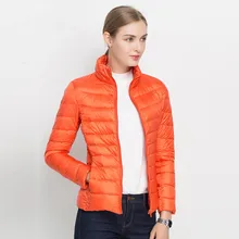 Autumn and winter Stand collar Light and thin Short section Slim Large size Down jacket