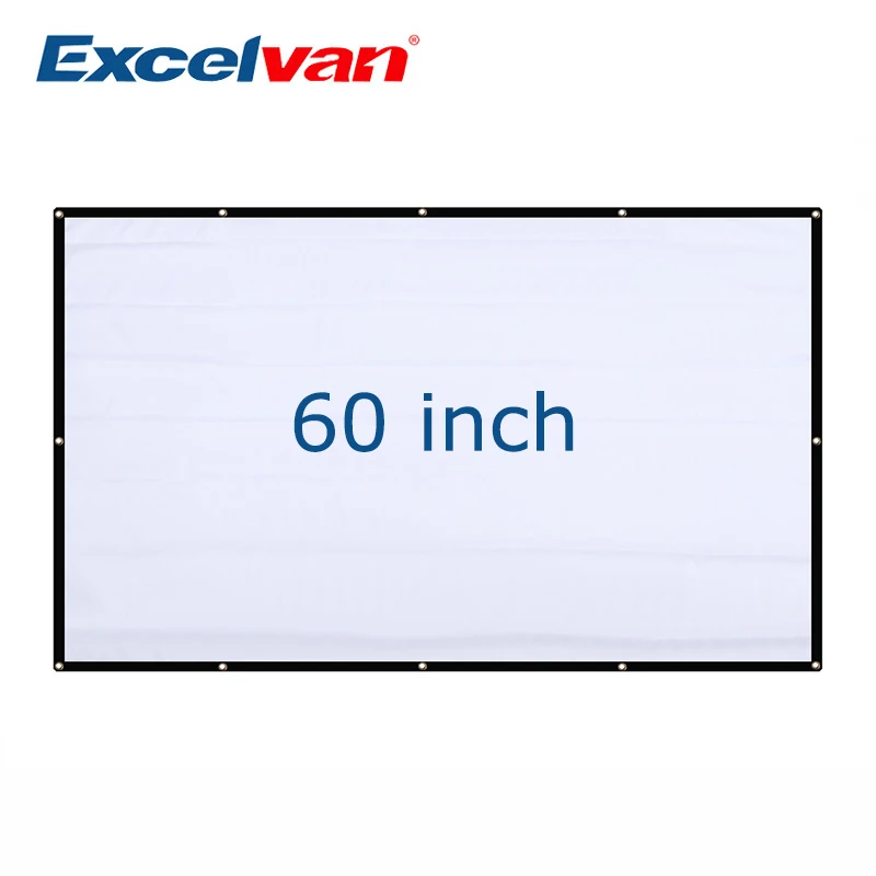 

60''16:9 HD Projector Screen Portable Folded Front Projection Screen 60 inch with Eyelets For Excelvan YG300 DLP Projector