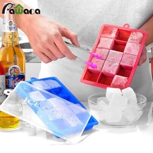 15 отверстий лоток для льда с крышкой силиконовая форма для льда с крышкой Гибкая легко снимаемая квадратная форма DIY лотки для льда для виски барная посуда