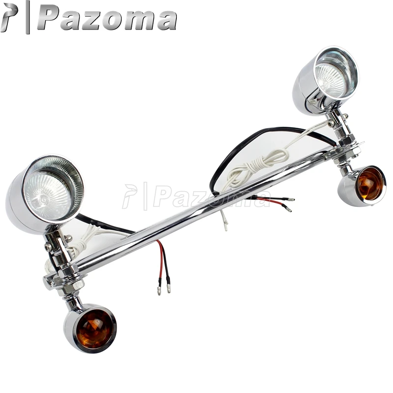  Motorcycle Driving Lamp w/Turn Signals LED Fog Auxiliary Spot Light Bracket Bar for Honda Shadow VT - 33013644500