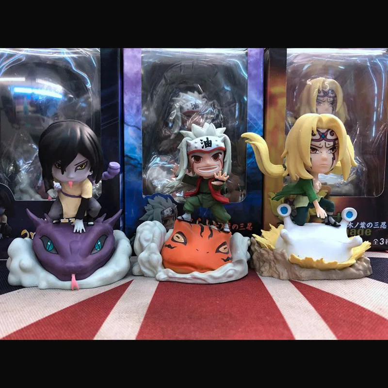 Экшн фигурки из аниме Наруто игрушки Jiraiya Tsunade Orochimaru 10 см модели искусственных
