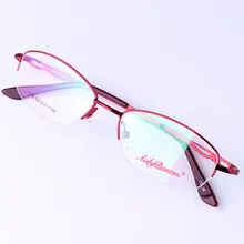 Модная новинка, короткая оправа для очков, Ультралегкая металлическая полурамка, Брендовая женская оправа для очков