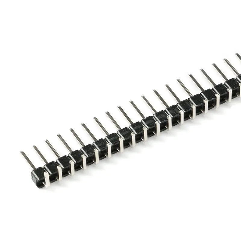 10 sztuk/partia 2.54mm 1*40p 90 stopni kątowy jeden rząd mężczyzna R/A głowica pinowa pozytywne/odwróć PCB złącze karty Pinheader