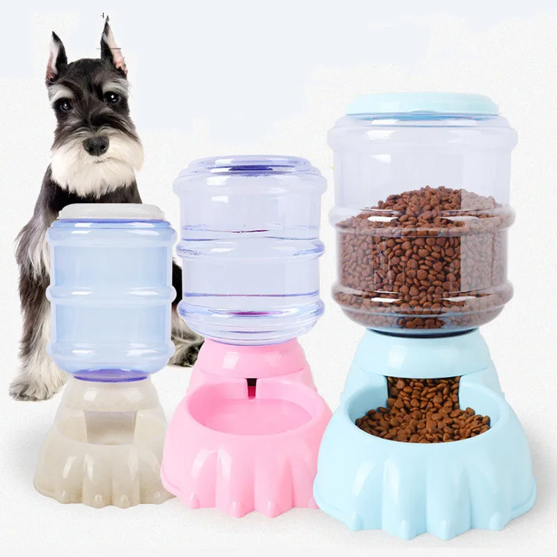 

3.5L large capacity Automatic Pet Feeders Drinking Water Device puppy Cat Dog Bowl Grain storage barrel Food dish Pet Supplies