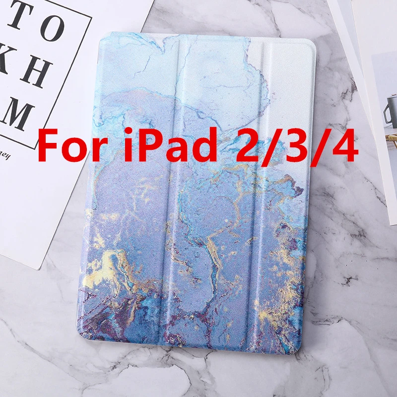 Чехол для iPad 9,7 Мрамор Кожаная подставка из ТПУ чехол для iPad Air 1/Air 2/Pro 10,5 мини-платье на возраст 2, 3, 4, 5, iPad Air 10,5 чехол, корпус - Цвет: Blue 2 3 4