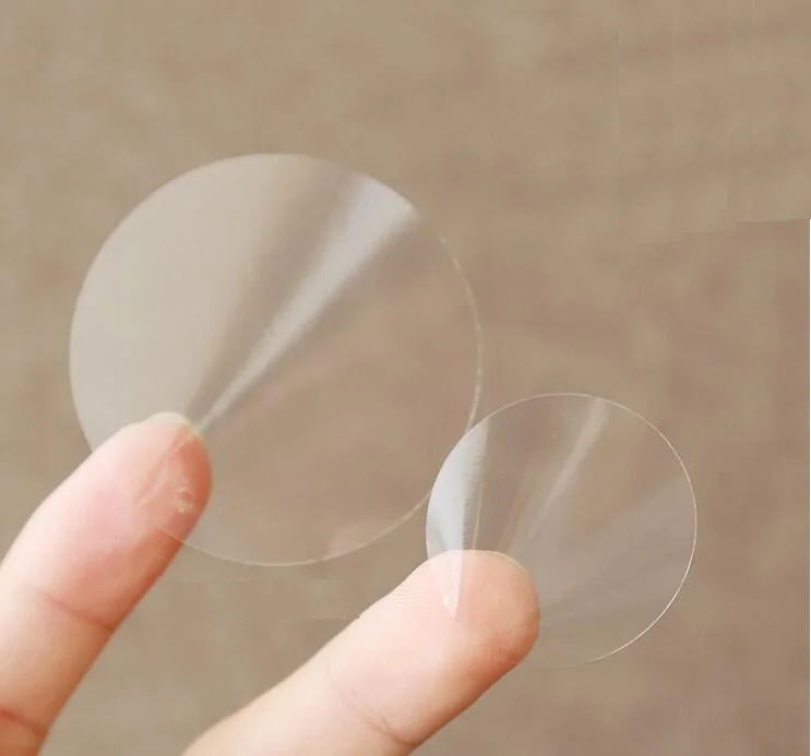 1000 Uds. 1,5 cm/2 cm/3 adhesiva transparente, etiqueta adhesiva de sellado transparente, pegatina de plástico redonda circular, etiqueta autoadhesiva _ - AliExpress