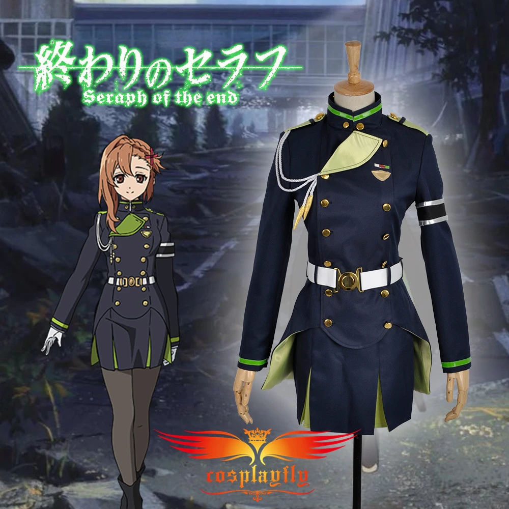Seraph Van De End Sayuri Hanayori Cosplay Kostuum Marineblauw Uniform Rok Custom Volwassen Vrouwen Outfit Met Bruin Pruik Pigtail Seraph Of The End Costume Adultadult Costume Aliexpress