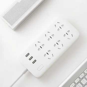 

Original Xiaomi Smart Power Strip 2.1A Fast Charging 3 USB Extension Socket Plug 6 Standard Socket Adapter US UK EU AU