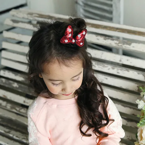 Корейский простой мультфильм Минни лук блёстки шпильки заколка для волос для девочек модные аксессуары для волос Головные уборы