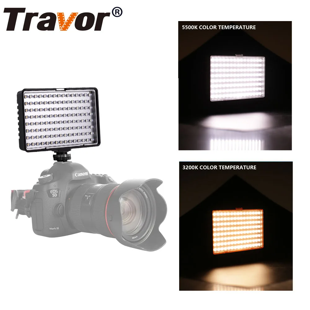 

Travor 120pcs Led Video Light with 2 filters adjustable Color Temperature for Any Model of Canon Nikon Sony DSLR Camera